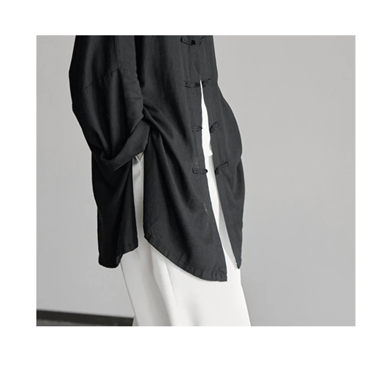 FengBaoyu Hochwertiges, langärmliges Damen-Freizeithemd aus Leinen im Retro-Stil mit Knöpfen – ideal für Freizeit und Entspannung während Ihres Feierns