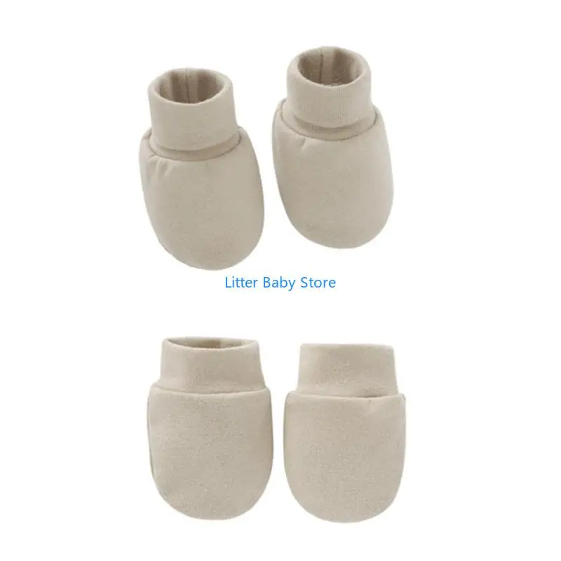 

N80C 2 Pairs No Scratch Mittens Socks Set Anti Scratching Gloves Foot Covers Set Gift