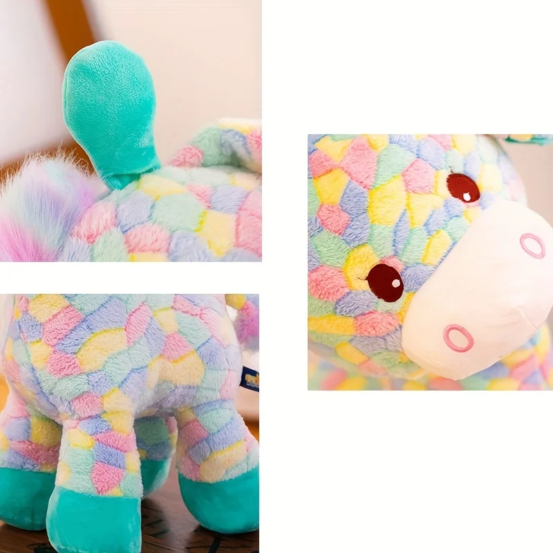 Muñecos de peluche de jirafa de colores para bebé, 1 piezas, muñecas relajantes para dormir, decoración para habitación de niños, muñecas de fiesta, regalo perfecto para bebé