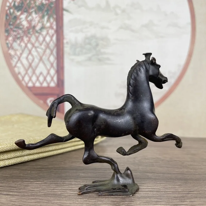 Horse Stepping on a Flying Swallow Chinese Zodiac Horse Decoration Copper Distressed Crafts Rush Horse Office Decorations Decora