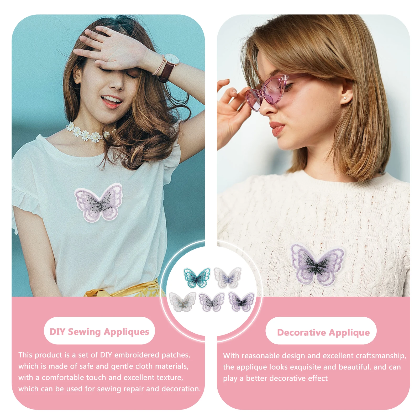 

5pcs Colorful Embroidery Cloth Appliques Decorative For Garments Shoes Bags Diy Sewing Accessories Bright Colored Clothing