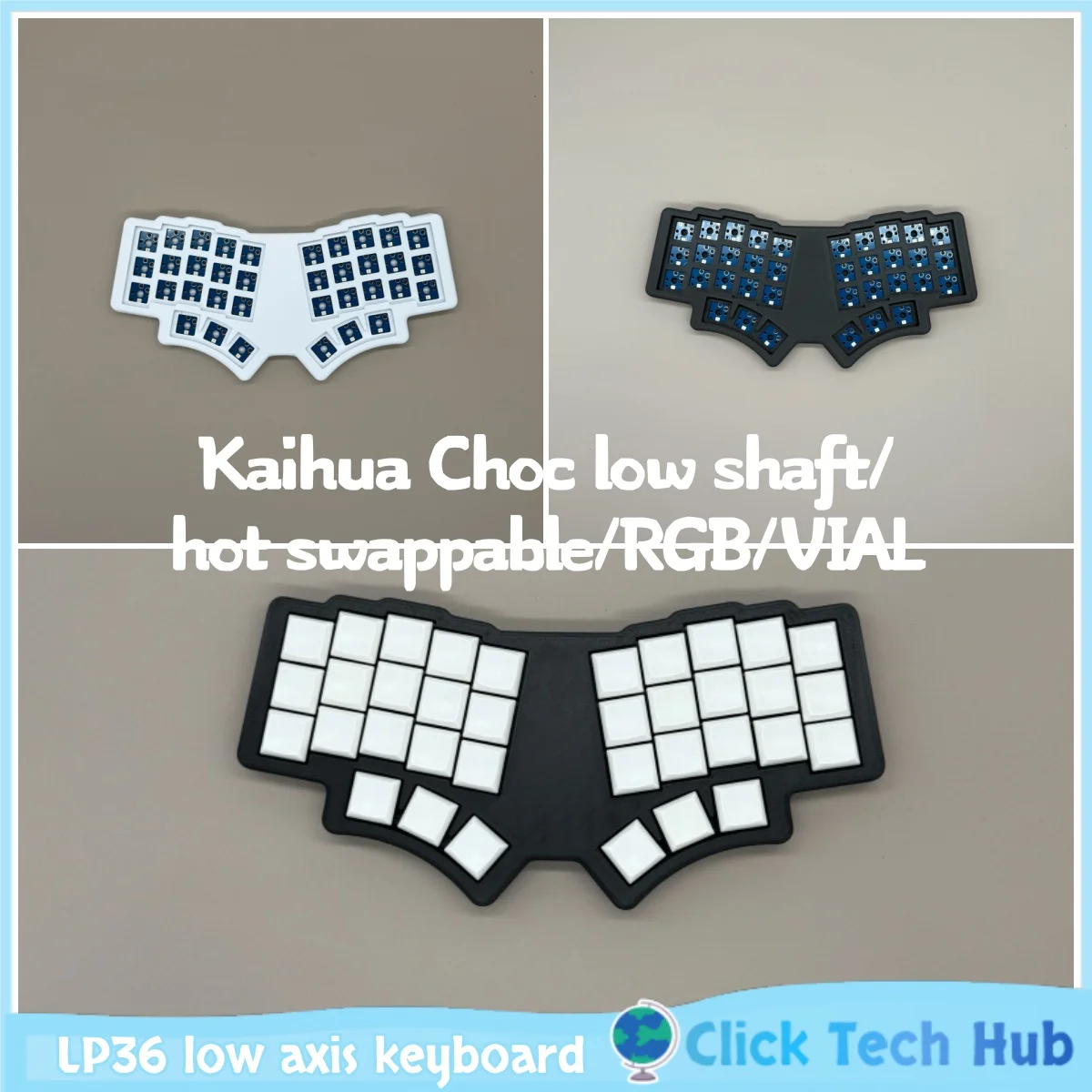 

Lp36 Низкоосевая клавиатура Проводная с возможностью горячей замены RGB-флакон Полный ключ Пользовательская левая и правая рука Kaihua Rp2040 Qmk Сборник Эргономичная