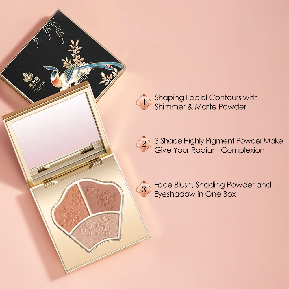 CATKIN Powder Blush Pink Nude Eyeshadow Palette Cheek Highlighter Makeup Palette