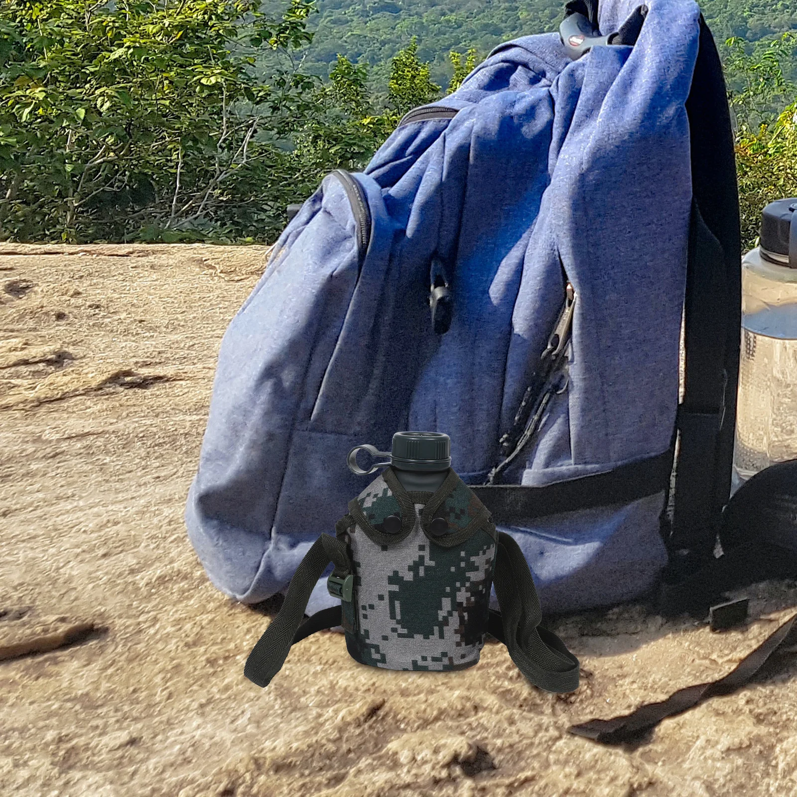 الألومنيوم في الهواء الطلق زجاجة ماء مموهة المحمولة التخييم المشي لمسافات طويلة مقصف خفيفة الوزن دائم الرياضة شرب الحاويات #4