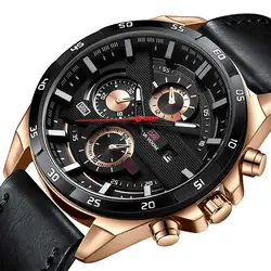 New Fashion Va va Voom Mens Watch Top Brand Luxury Waterproof Sport Quartz Clock Military Leather