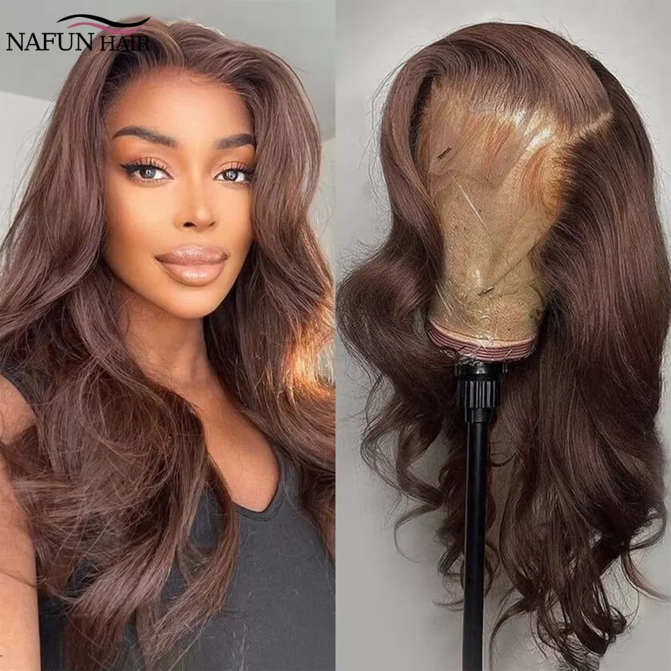 

Body Wave 13x4 Transparent Lace Front Wigs Chocolate Brown Lace Frontal Human Hair Wigs For Women Brazilian Lace Wigs PrePlucked