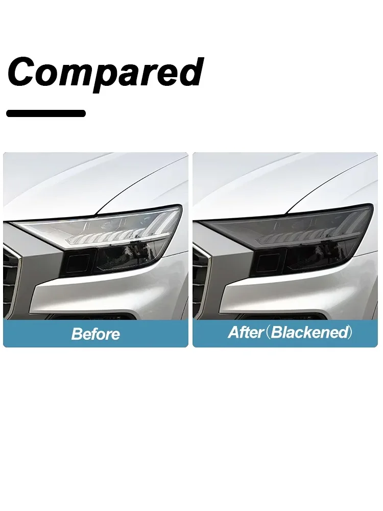 

2Pcs For Audi A4 B8 B9 Car Covers Headlight Protective Film Transparent Black Sticker Accessories Anti Scratch Auto Repair