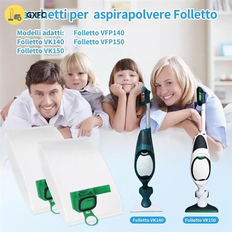 10Pcs Vacuum Cleaner Bags For Vorwerk Kobold VK140 VK150 FP140 FP150 With 2 Filters