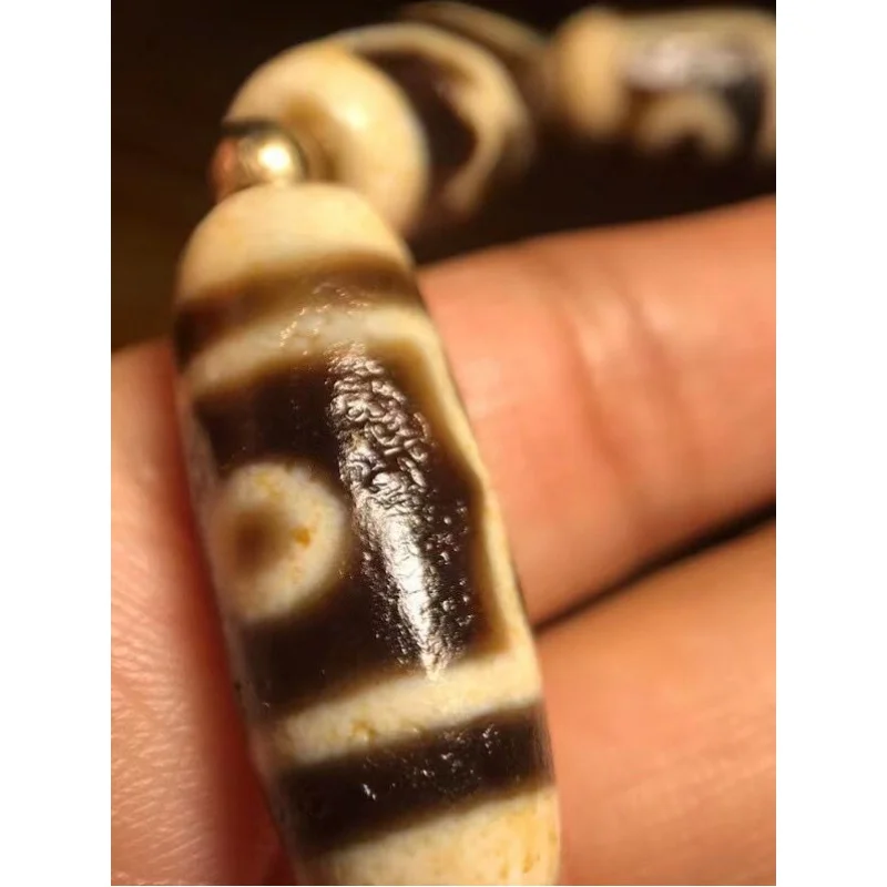 Tibet Genuine Agate Teeth Yellow Two Eyes Three Eyes Nine Eyes Aquarius Duobao Cinnabar Couple Bracelet