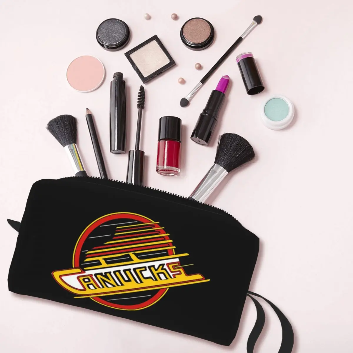 Bolsa de maquillaje Vancouver Hockey Canucks, organizador de cosméticos, kit Dopp para mujer, estuche de viaje para lápices de belleza