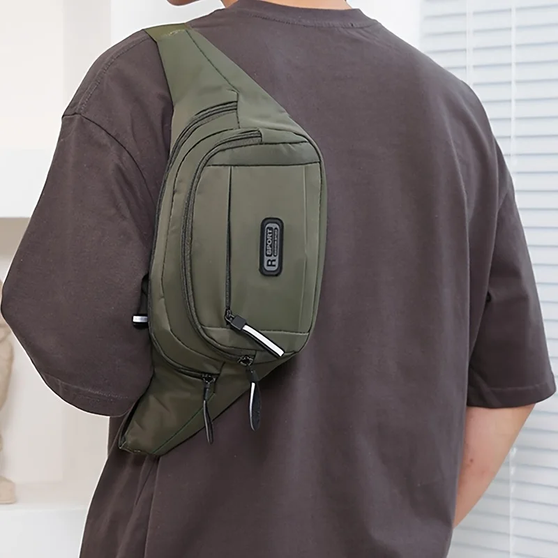 Herren Wasserdichte Hüfttasche mit Mehreren Fächern, Outdoor-Sport-Lauf-Reise-Umhängetasche, Brust-Gürteltasche in Verschiedenen Farben – Detail 9