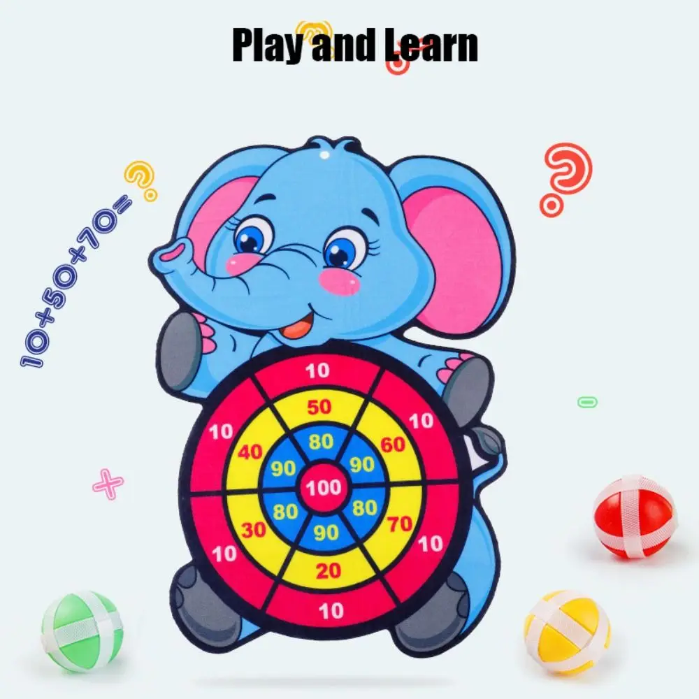 Children Leisure Time Elephant Cartoon Sports Accessories Sticky Ball Arithmetic toy Dart Toy Animal Dart Board