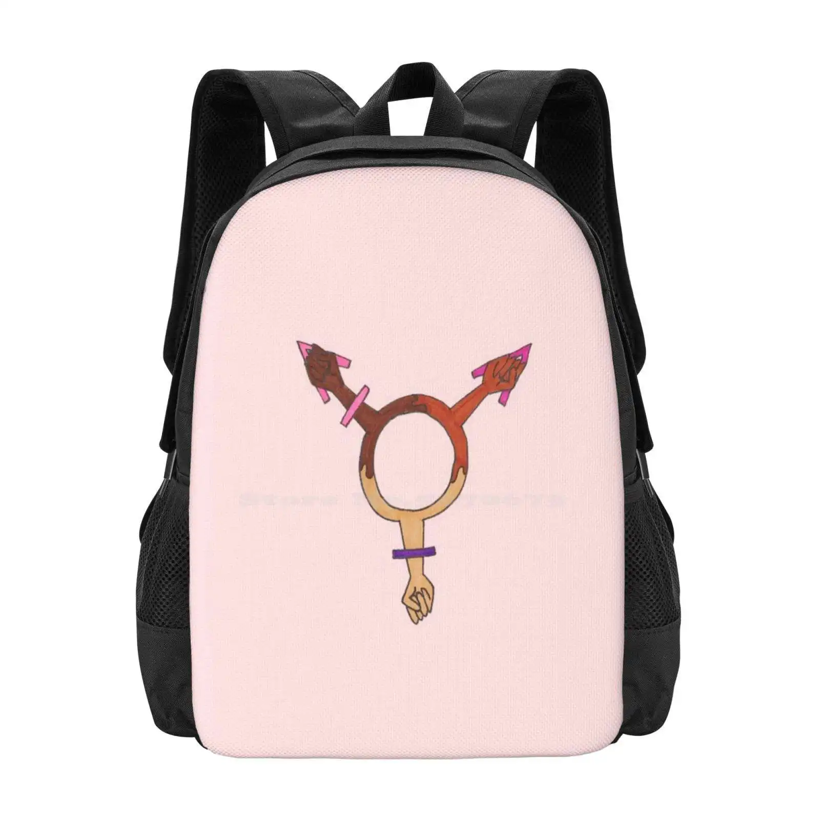 Female Power Multicultural Sign Pattern Design Laptop Travel School Bags Lenaskagerlind Feminism Power Chs Blm Equality Vote