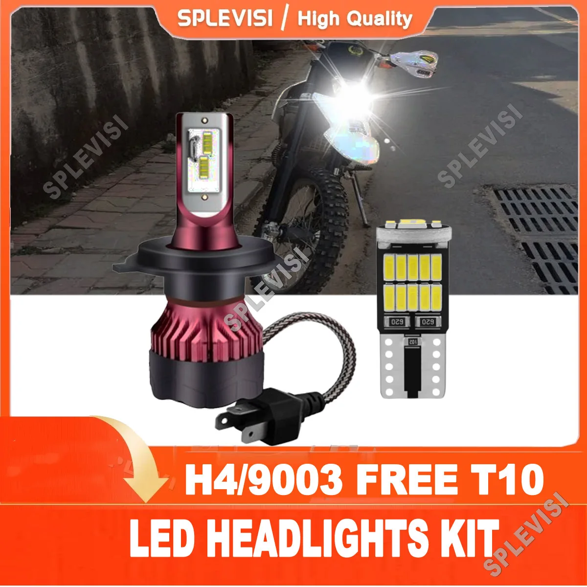 

H4 T10 Hi Low Beam LED Headlight Conversion Kit 6000K White For Yamaha WR250X 2008-2011 WR125X 450F 250F 2008-2018