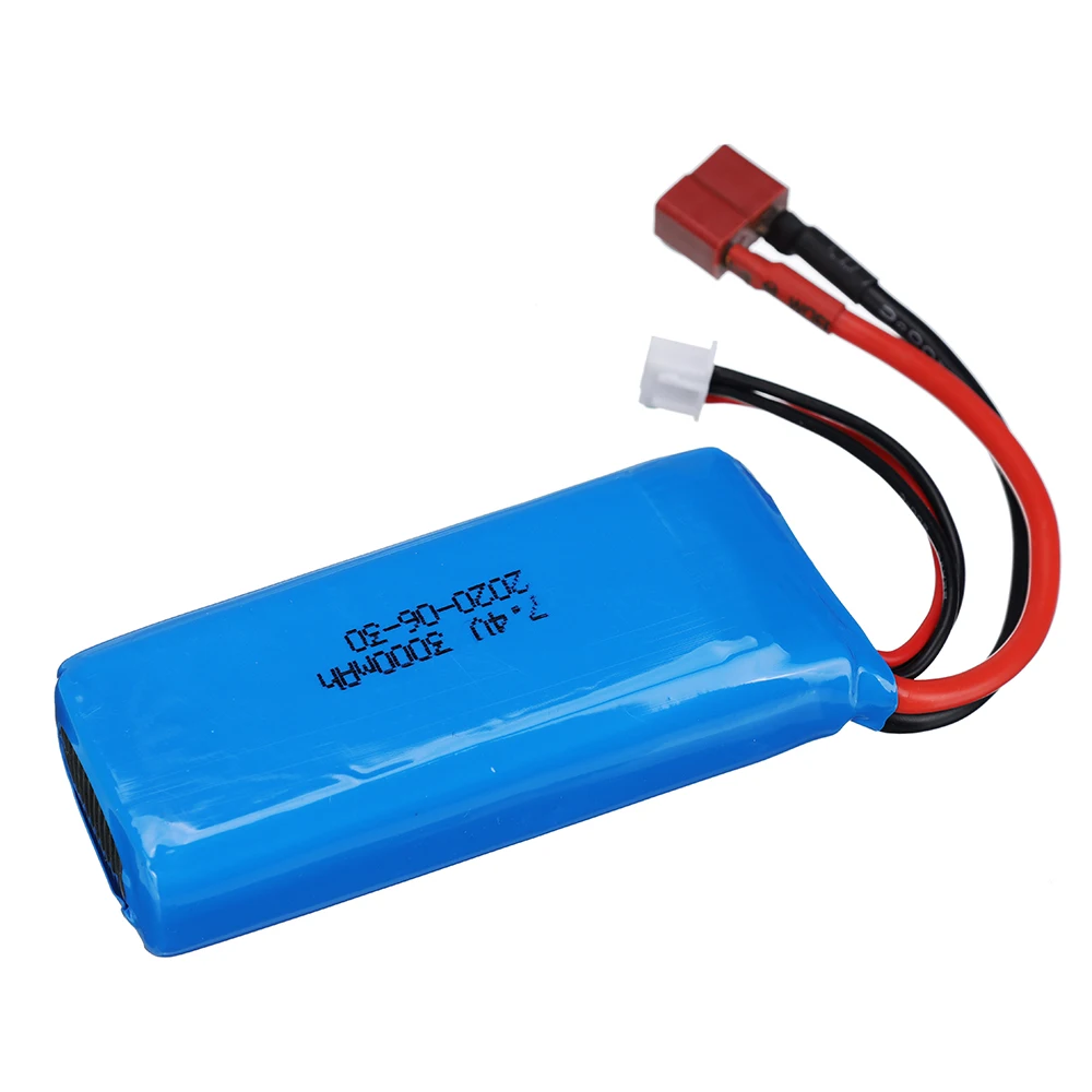 Bateria Lipo de 7,4 V para Wltoys 144001   12428 12423 104001 124019 124018   Peças sobressalentes da bateria do carro RC 2S 7.4V 3000mah para barcos rc
