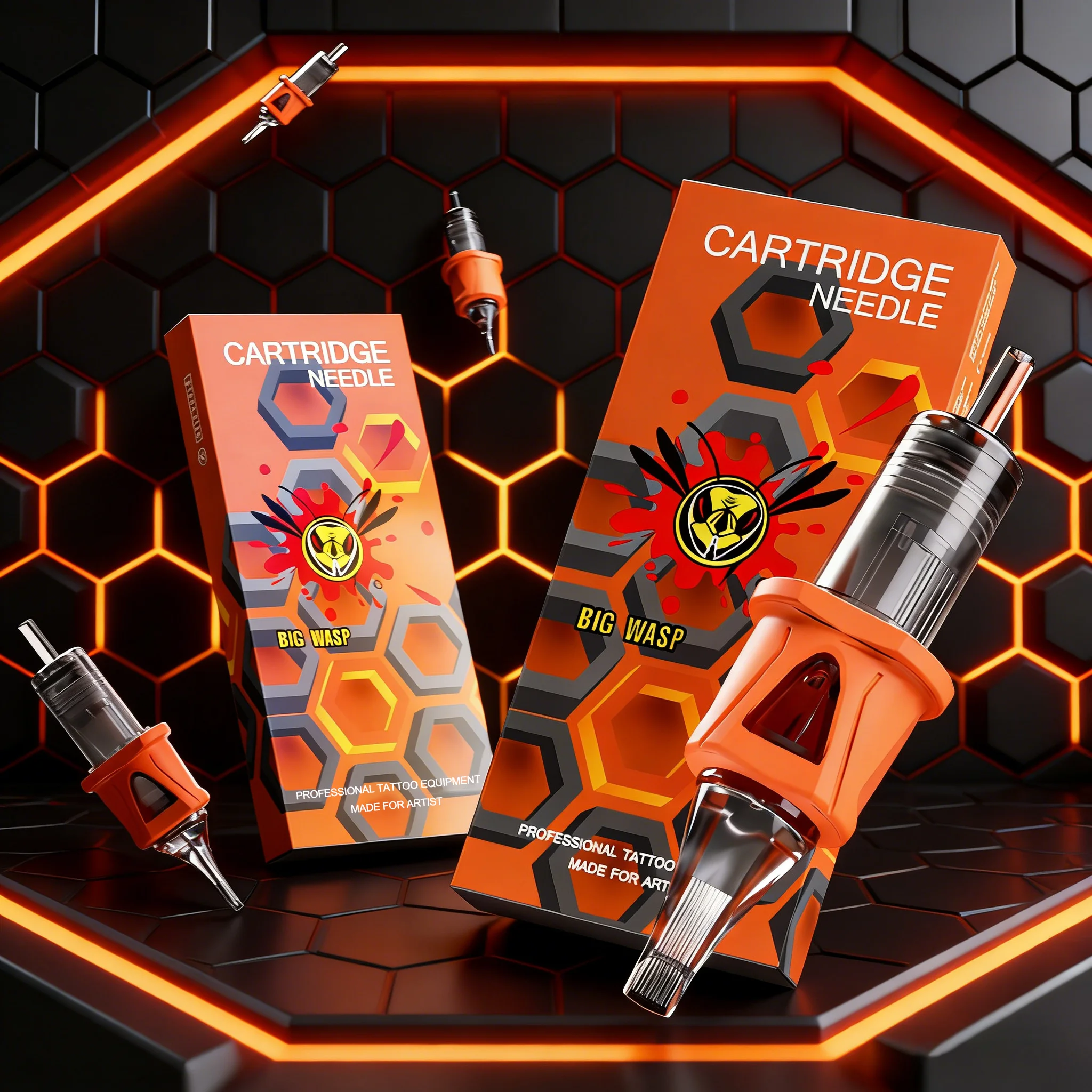 

BIGWASP 10Pcs/Box Silicone Tattoo Cartridge Needles Round Liner Disposable Sterilized Safety Tattoo Needle For Tattoo Machine