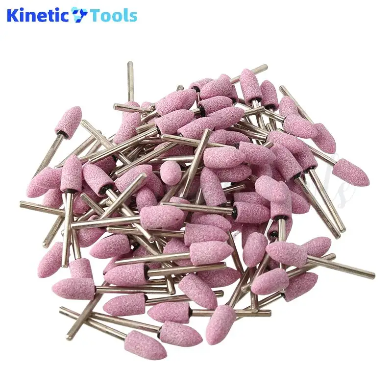 100PCS/Kotak Batu Abrasif Pemoles Kepala Gerinda Mata Bor Listrik Roda 8mm Untuk Alat Putar Dremel