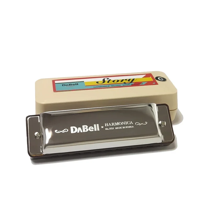 

DABELL Губная гармоника Story 1101 Blues Harpa 10 агузeros Tokigano bucal placas de cubierta de acero inoxidable ABS peine llave C cuidado