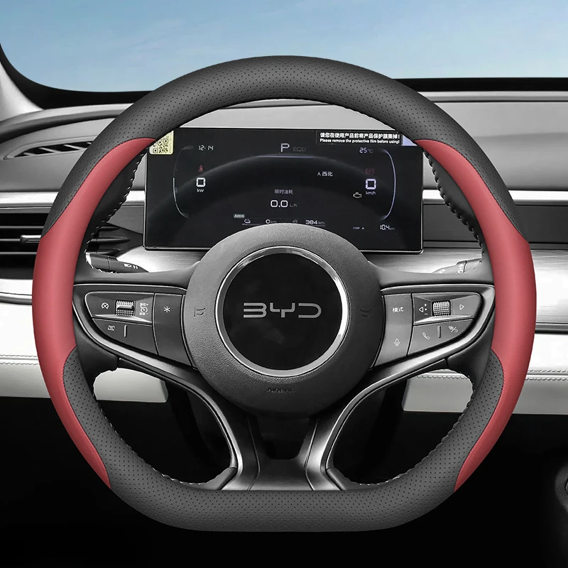 

Leather Car Steering Wheel Cover for BYD SEALON 5 6 7 2023 2024 2025 2026 Accessories