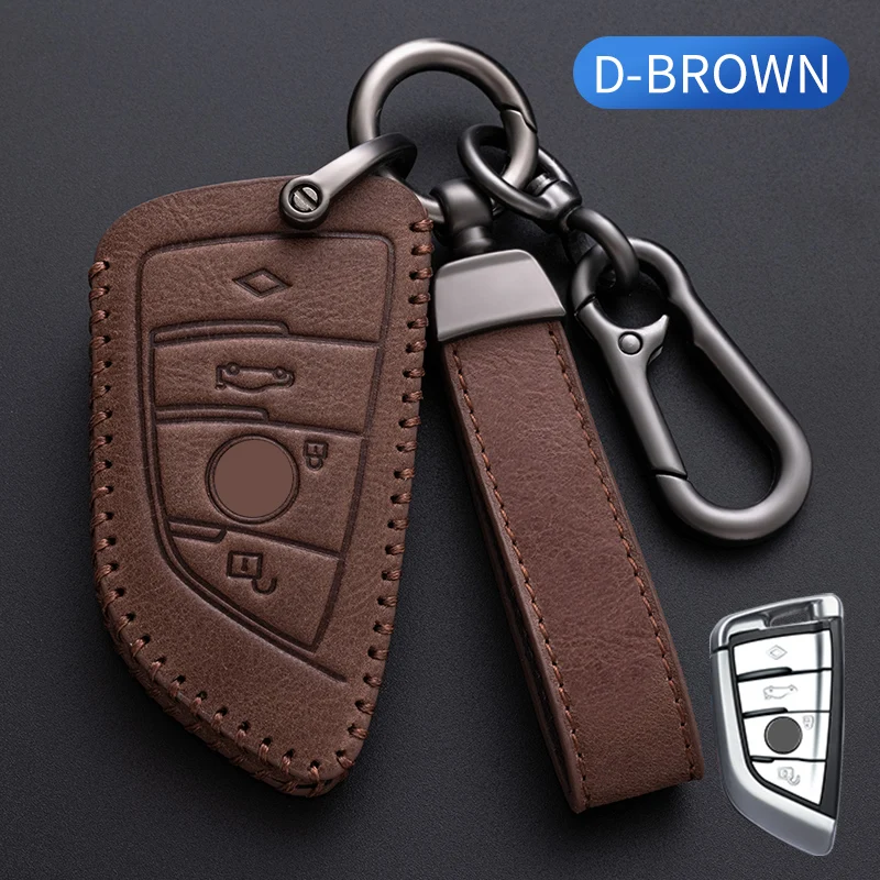 Top Cowhide Smart Car Key Case Cover Protector for BMW E90 E60 E70 E87 3 5 6 Series M3 M5 X1 X5 X6 Z4 Car Accessories for Girls