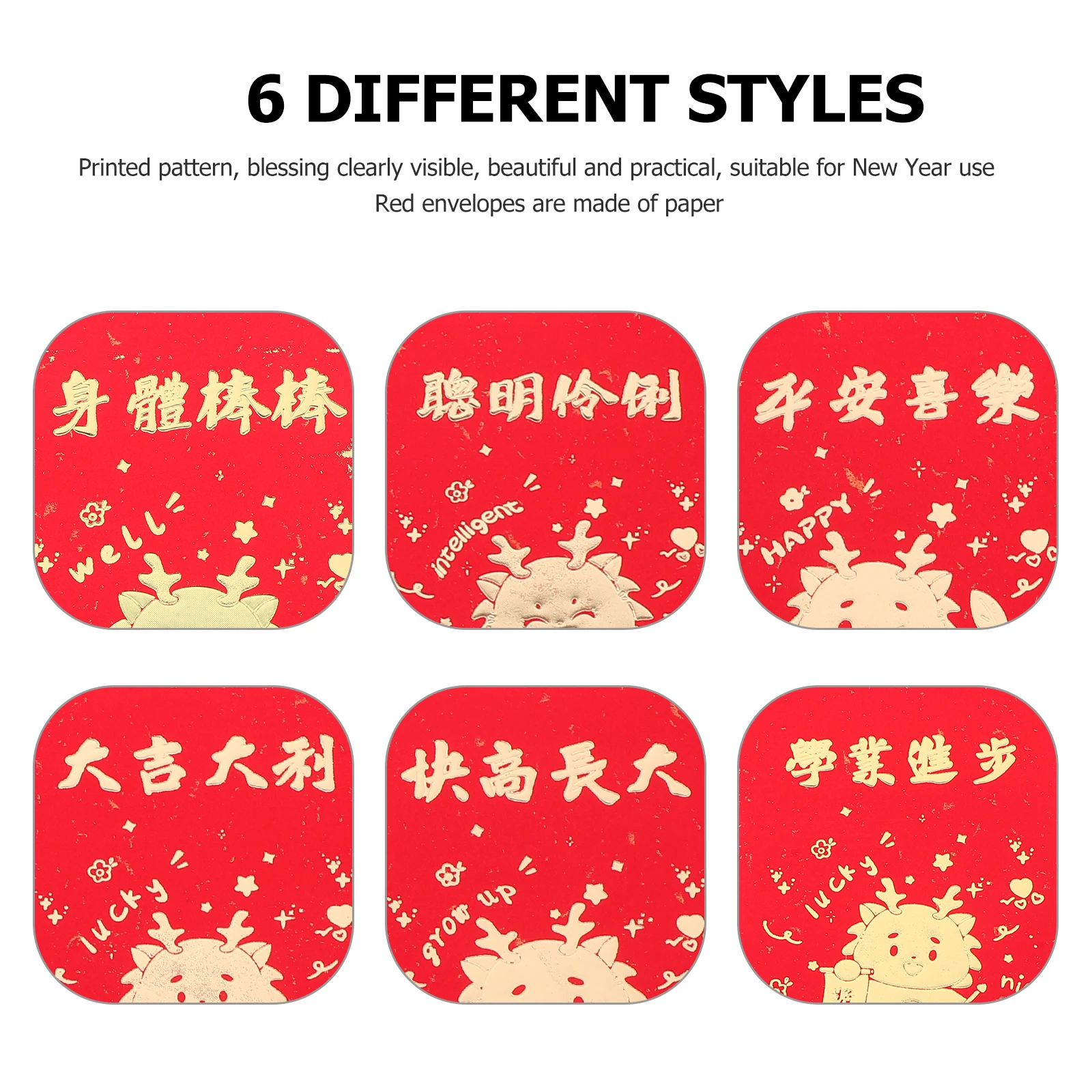 18 Buah Tas Amplop Merah 2024 Ukuran Besar Tema Naga Paket Tahun Baru Saku Merah Dekoratif Kreatif untuk Hadiah Huruf
