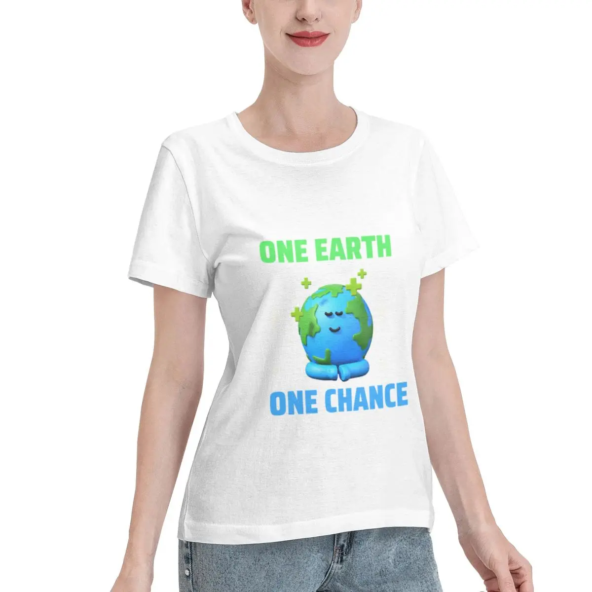Cozy Loungewear One Earth Once Chance No Planet B T Shirt Women's T-shirt Relaxed Style Crew Neck T-Shirt