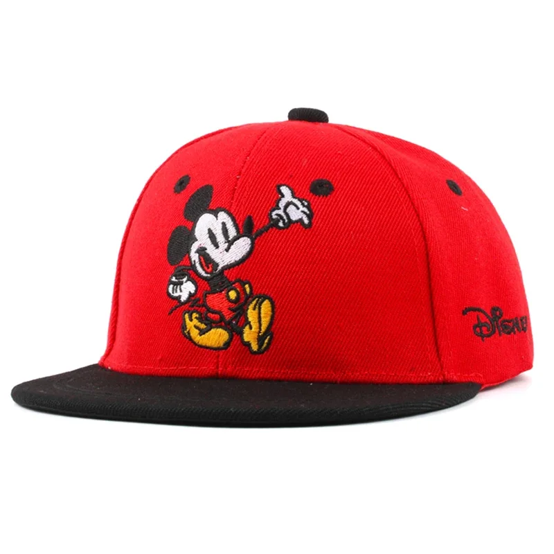 Disney Waflera Mickey Mouse Children\'s Baseball For Boy Girl Embroidered Cotton Kids Hip Hop Sun Cap Snapback Outdoor Baby Hat