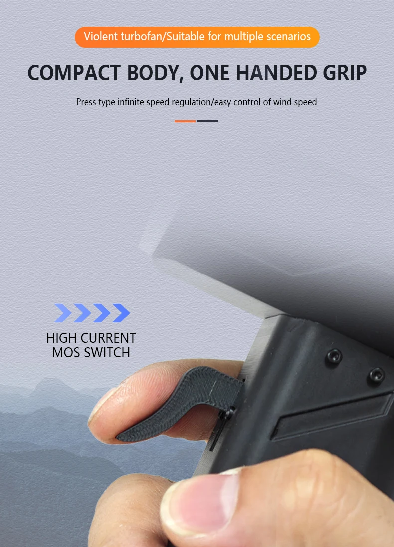 

X64 Car Violent Blower Thrust 1.6kg Handheld Turbo Jet Fan 64mm Brushless Motor Leaf Blower Suitable for Dewalt/Makita/Milwaukee