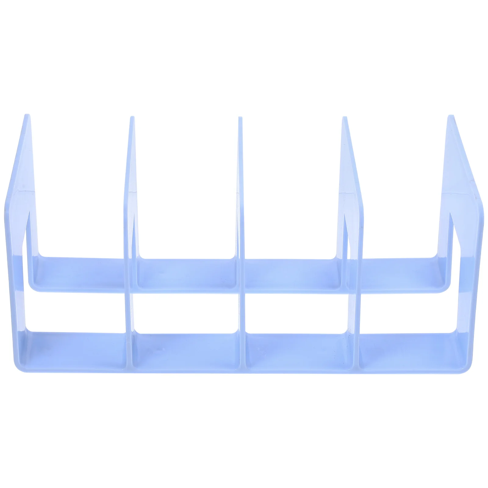 Stand 4 Bookends Work Desk Document Holder Bracket Storage Blue Plastic Multifunction File Tray Decor