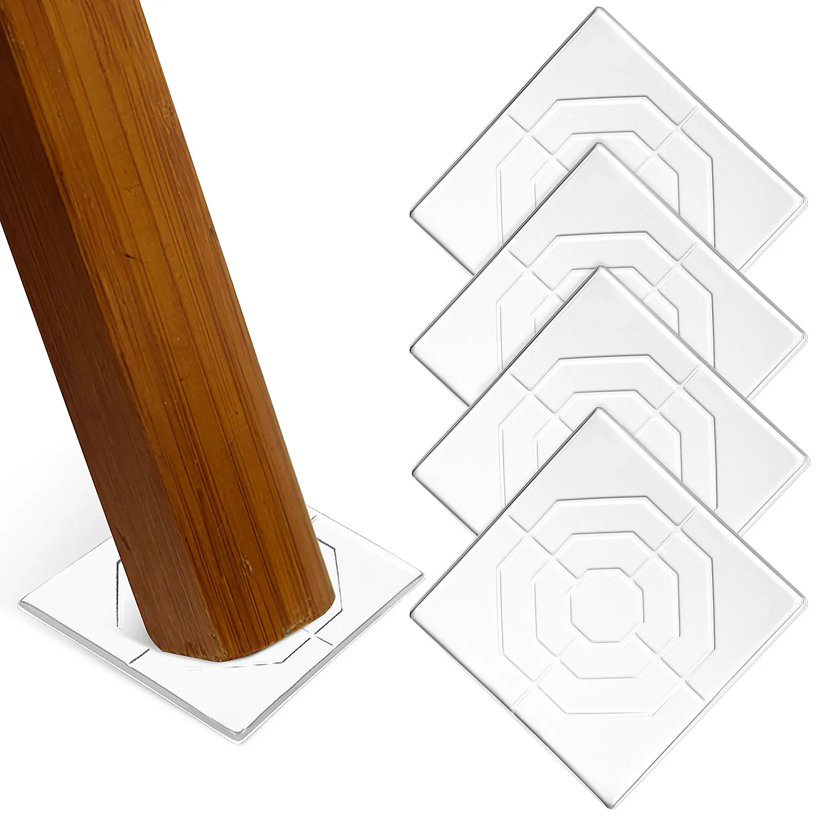 4pcs Clear Furniture Floor Protectors – Non-Slip Chair & Table Leg Pads, Scratch-Resistant Shock Absorption