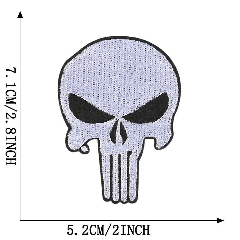 Punk Patches Eisen auf für Kleidung Designer Schädel Outdoor bestickt Parche Bordado Para Ropa Termoadesive Rock Nähen Diy Jacke – Detail 5