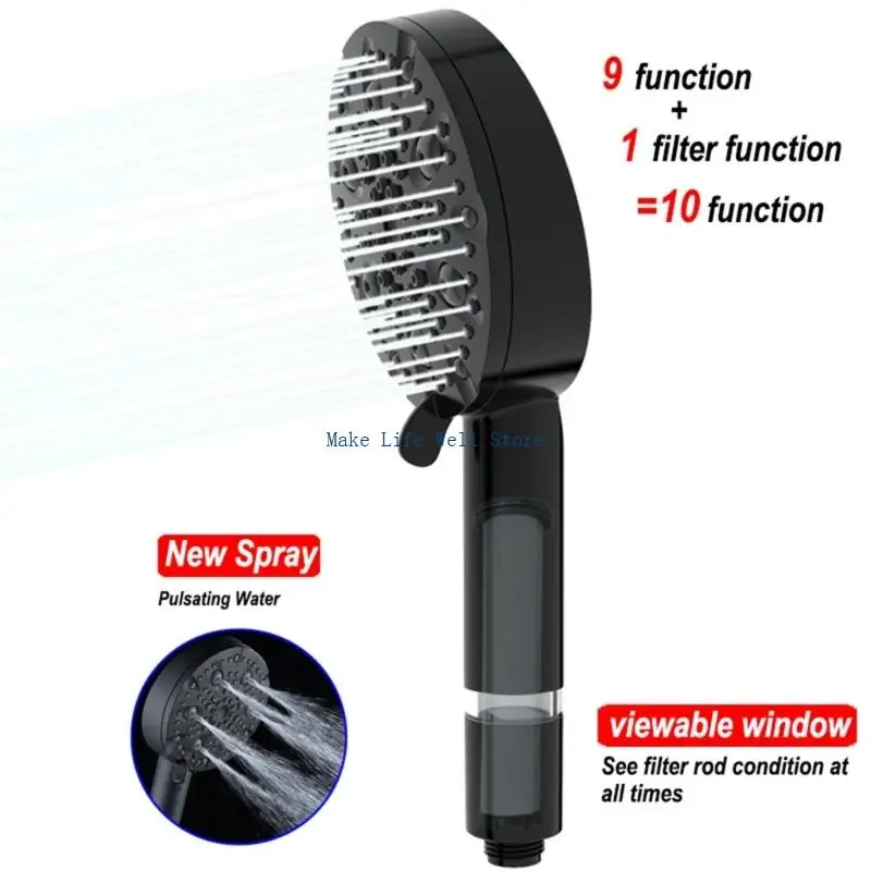  Professional Shower Head Combo with 10 Modes Filtered Shower Head Set for Home