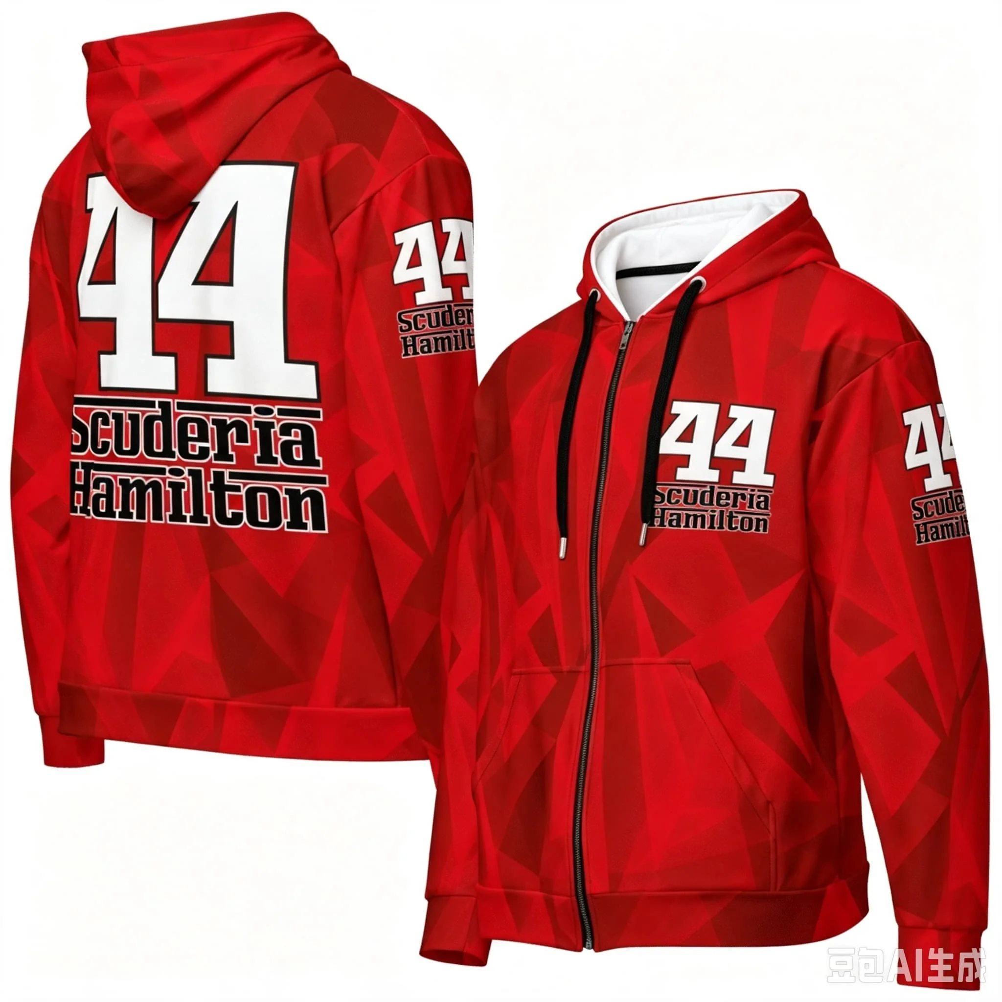 Moletom com Capuz e Zíper Completo para Homens, Estampa Lewis Hamilton 44, Suéter de Corrida de Manga Longa, Jaqueta Casual com Capuz Unissex para Fãs