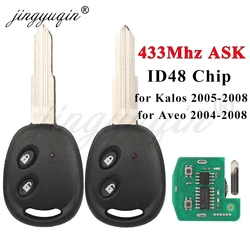 jingyuqin RK940EUT CE0678 Car Remote Key For Chevrolet Aveo Kalos Barina 2004-2008 433MHz ASK ID48 Chip Auto 2Button Key Control