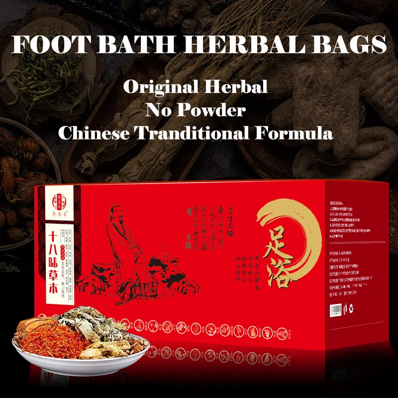 30g*10Bags Foot Bath Medicine Bags Natural Herbs Feet SPA Ginger Soaking Bathing Detoxification Anti Edema Dysmenorrhea Insomnia