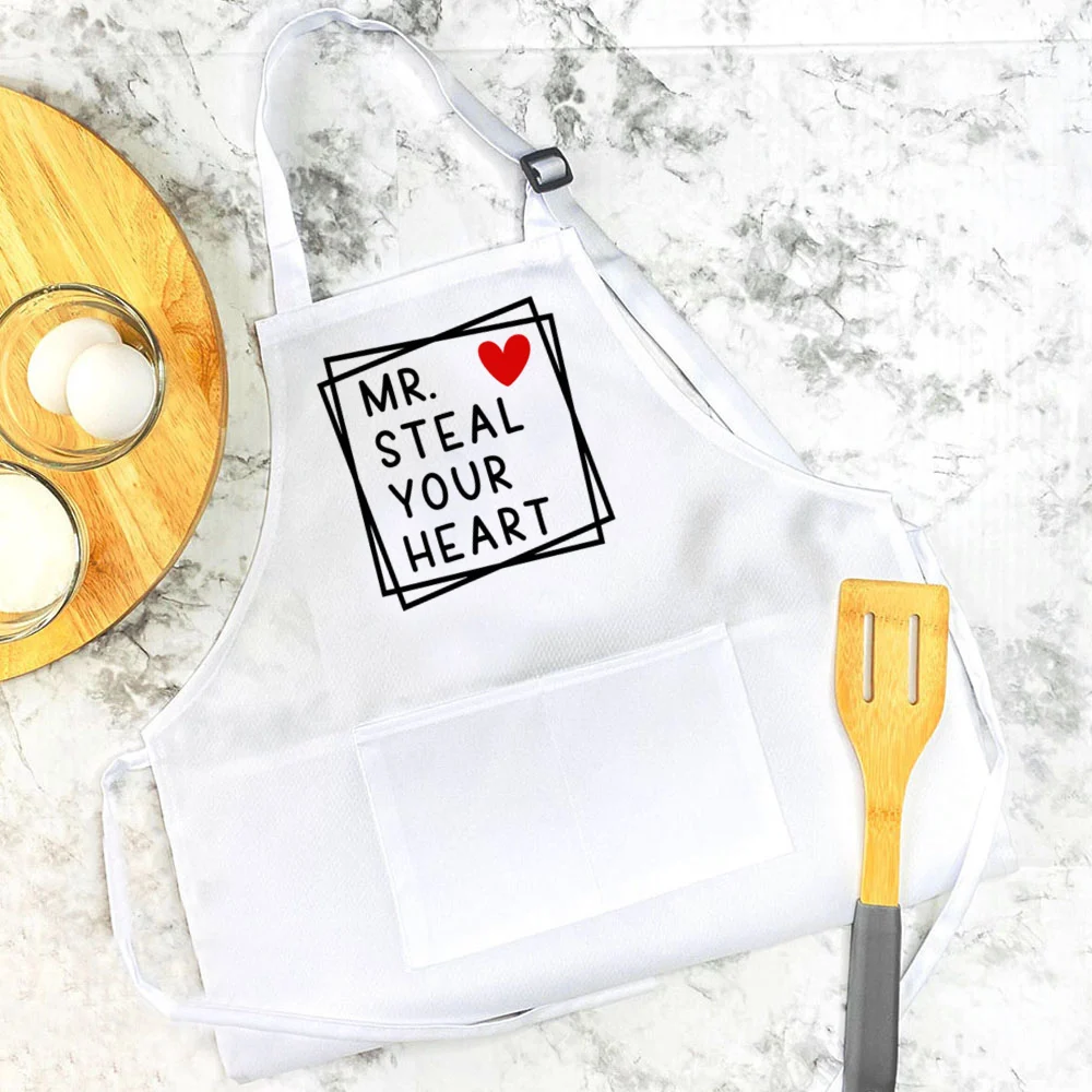 MR MR Steal Your Heart Print Avental dos namorados para crianças, Avental de cozinha para meninos e meninas, Cozinhar e assar, Presentes dos namorados para crianças