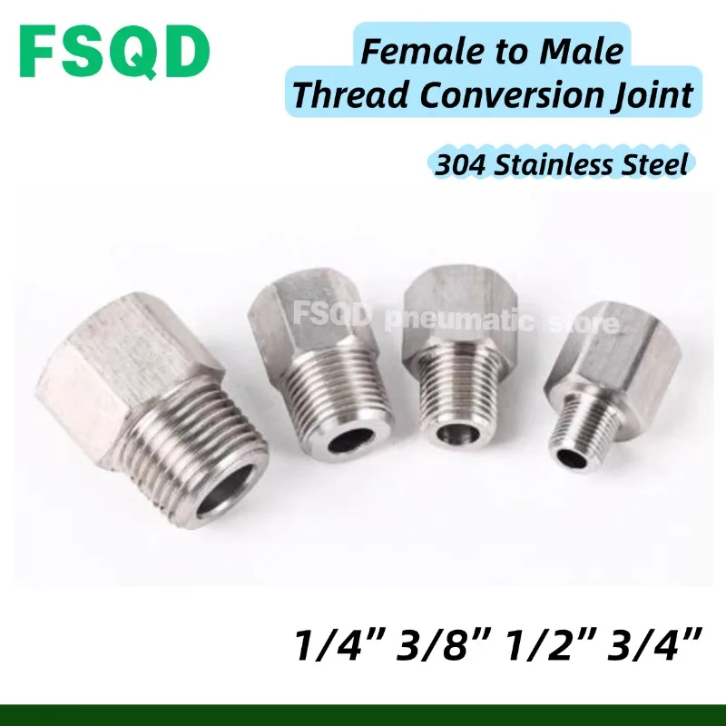 

50 шт. 1/4 "3/8" 1/2 "3/4" внутренняя и наружная резьба 304 соединители для труб из нержавеющей стали переходник резьбовой фитинг