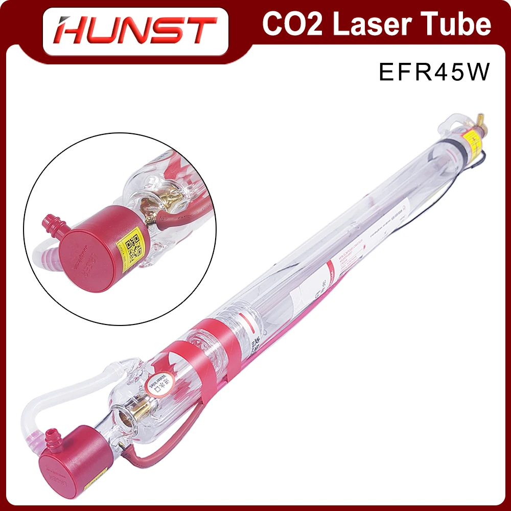 HUNST EFR 45W Co2 Laser Tube Metal Head Dia.50mm Length 800mm For CO2 Laser Engraving Cutting Machine