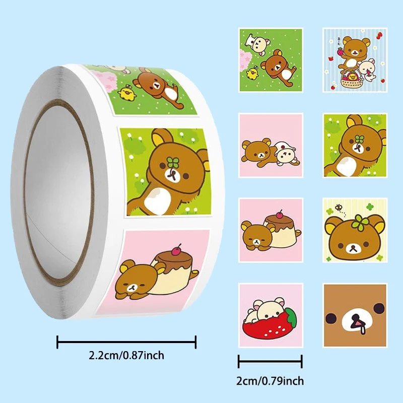 500 шт. Rilakkuma Kawaii наклейки Relax Bear канцелярские товары для рукоделия классические игрушки чашка блокнот пастер конверт уплотнительный декор подарок