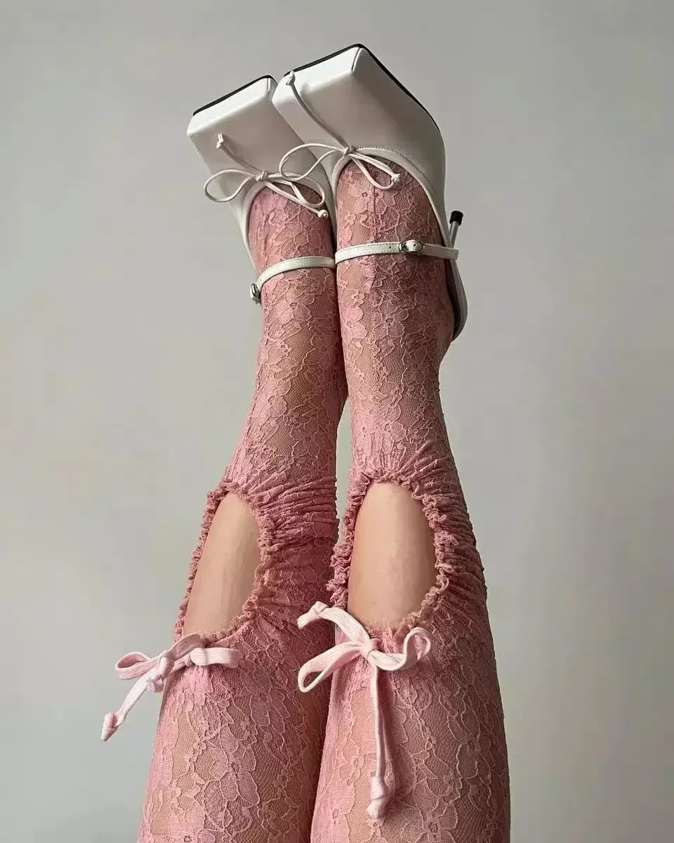 Sandalias de tacón alto delgadas con pajarita para mujer, zapatos de baile a la moda de cabeza cuadrada con correa de Ballet, novedad de verano 2024