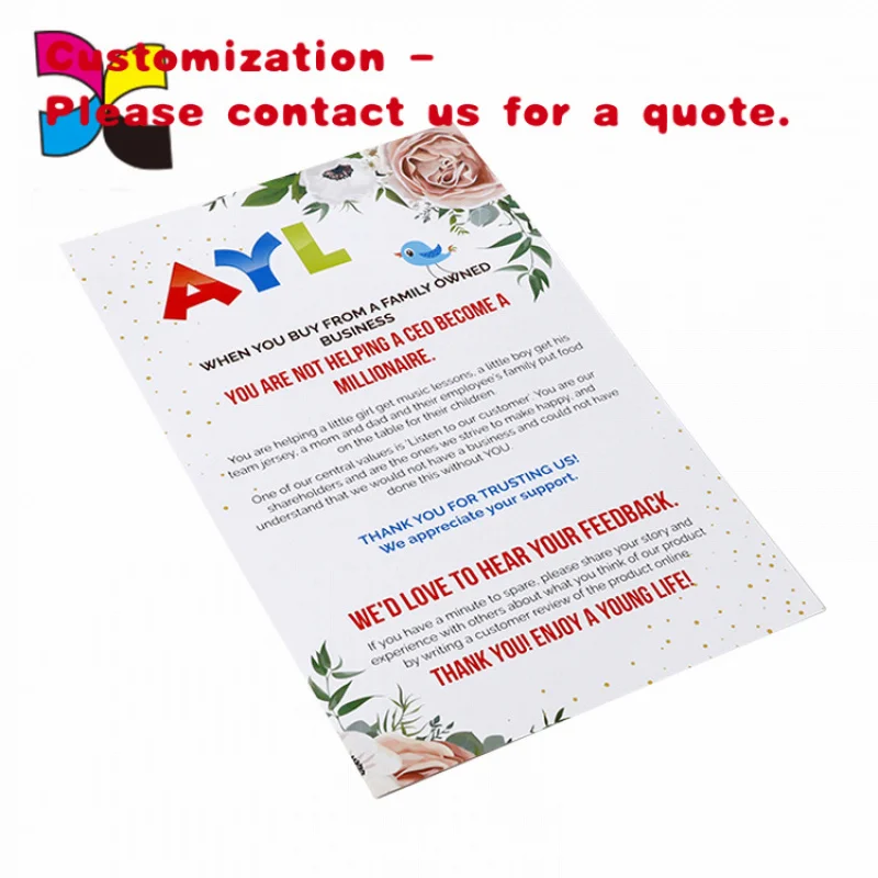 custom.Glossy Paper Made Custom Full Color A5 Brochure Flyers Printing