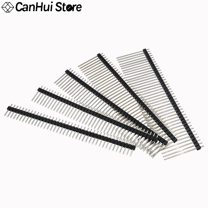10pcs 2.54mm Pitch Single Row Breakable Male Header Needle Height Long 11 13 15 17 19 21 25 30mm 1*40P Strip Pinheader Connector