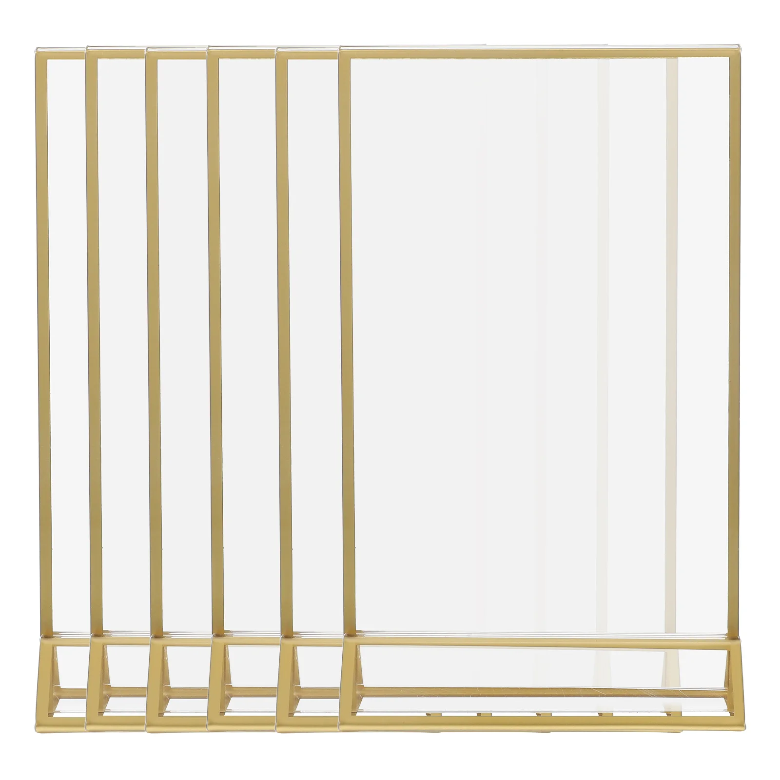 

6Pcs Acrylic Label Holders Tabletop Display Stands Pull Out Anti-Skid Base for Menus Signs Promotions Wedding Table Signs