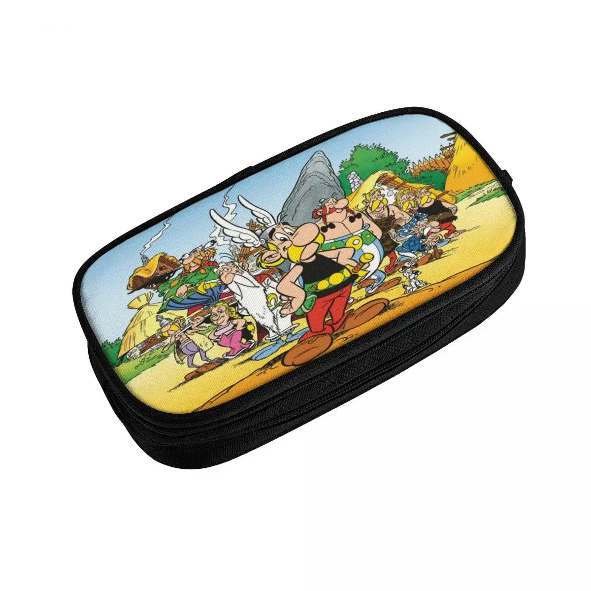 Estuches de lápices personalizados de Anime Asterix y Obelix para niños y niñas, caja de bolígrafos Getafix de dibujos animados de Anime de gran capacidad, papelería