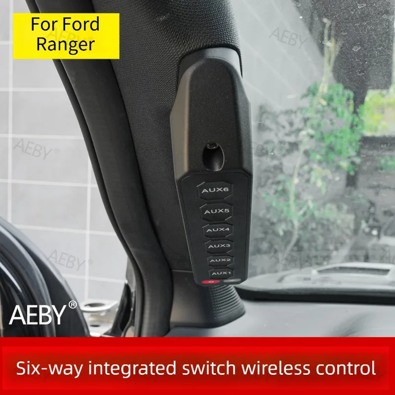 For Ford Ranger 2022-2026 A-pillar wireless switch panel,A-pillar six channel integrated switch,Plug and Play,accessories