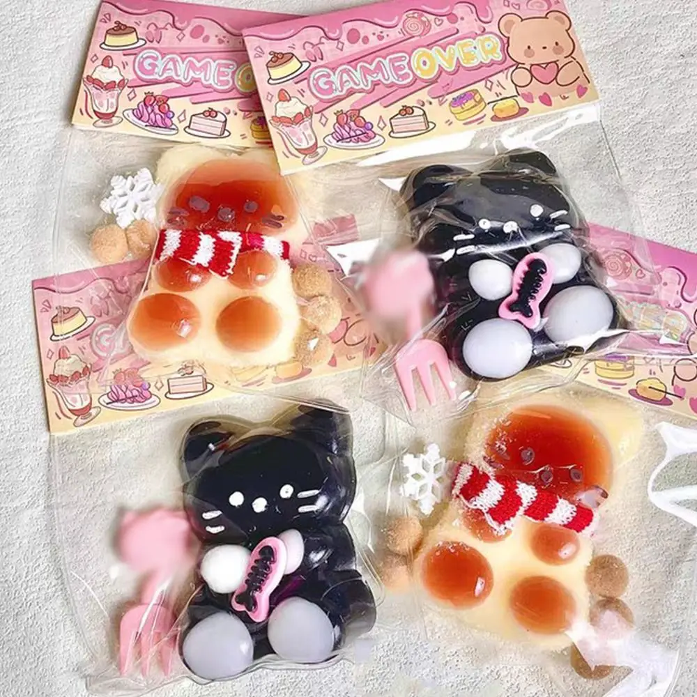 Jouets à presser ours de dessin animé chat doux, jouet sensoriel TPR pincement décompression jouet agneau 3D dessin animé Fidget jouet jouets drôles