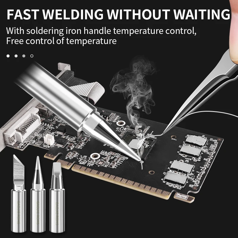 LUXIANZI Lead-Free Electric Soldering iron Tip Universal Hight Power 100/200W B K Flat Head Internal Heating Solder iron Welding