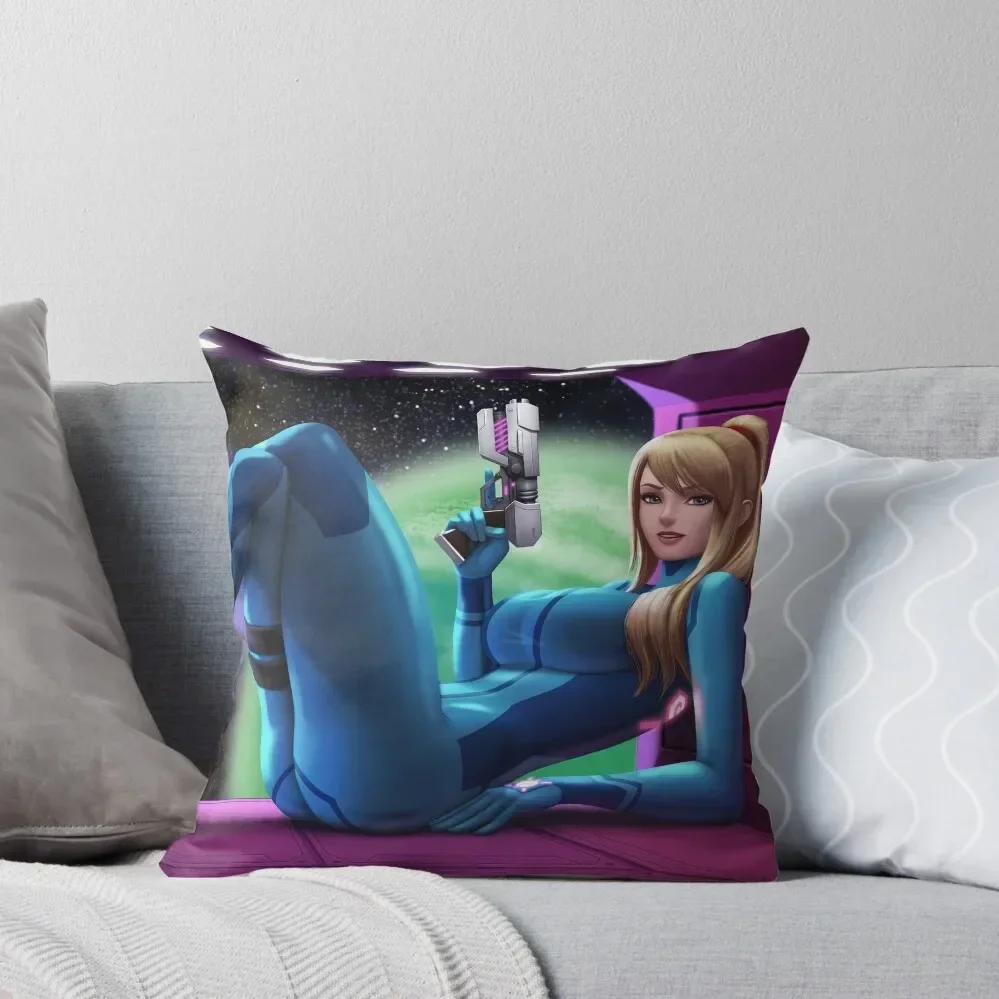 

Samus Aran - Zero Suit Throw Pillow Sofa Pillow Cover Pillow Cases Decorative covers for pillows