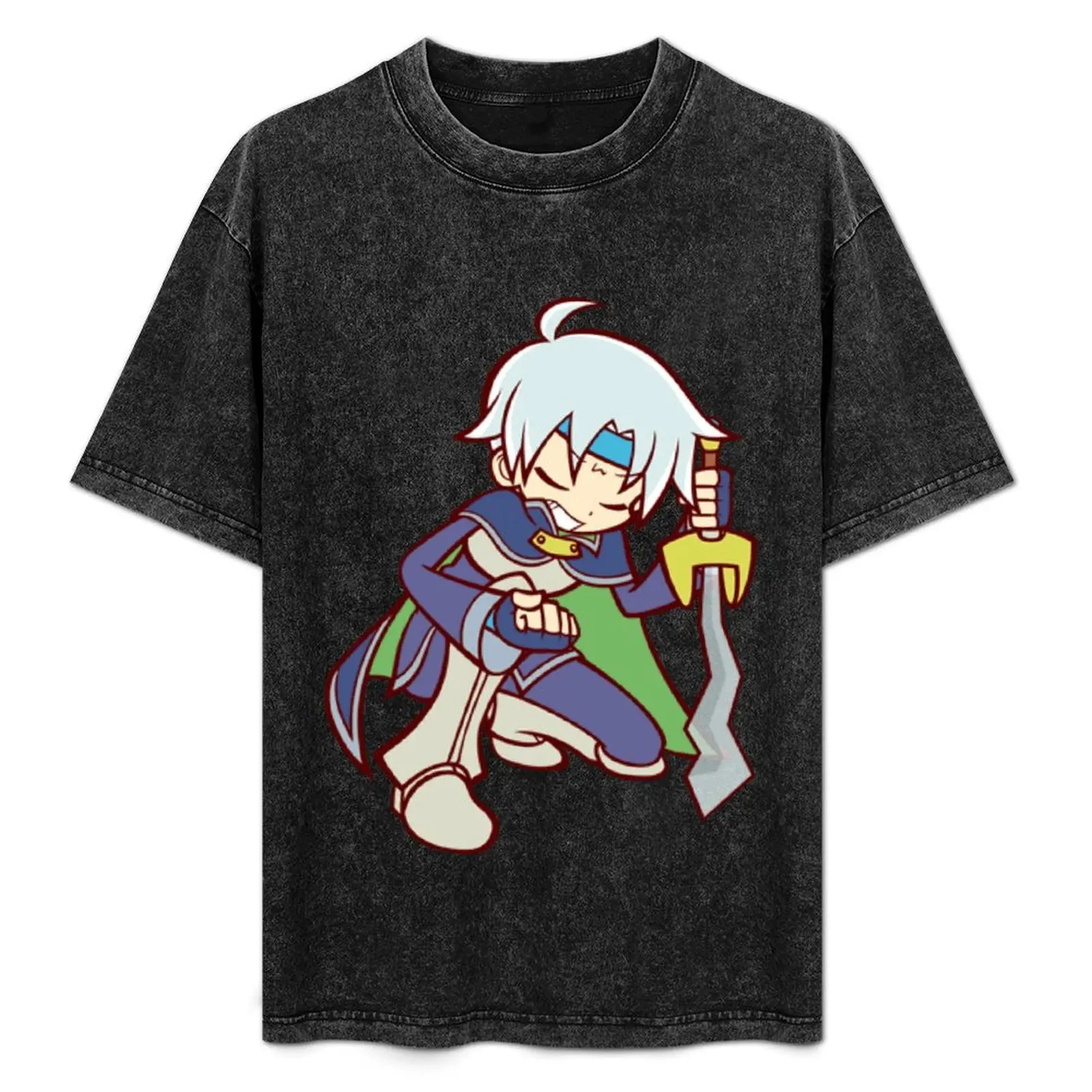 Camiseta Puyo Puyo king Ringo Sig Chibi, camiseta básica de color liso para todas las estaciones