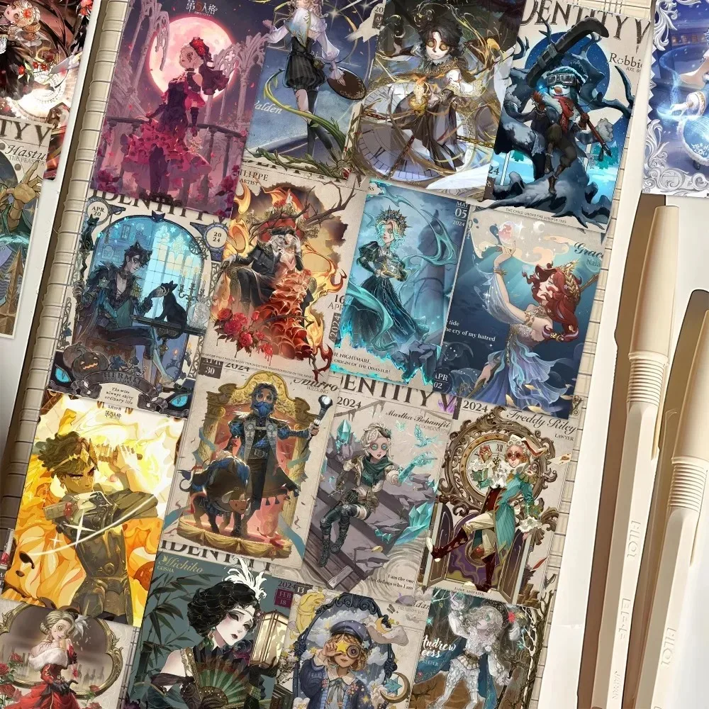 63Pcs Identity V Calendar Sticker  Decorative Desktop Skateboarding Phone Case Luggage Bicycle Computer Helmet Motorcycle ﻿